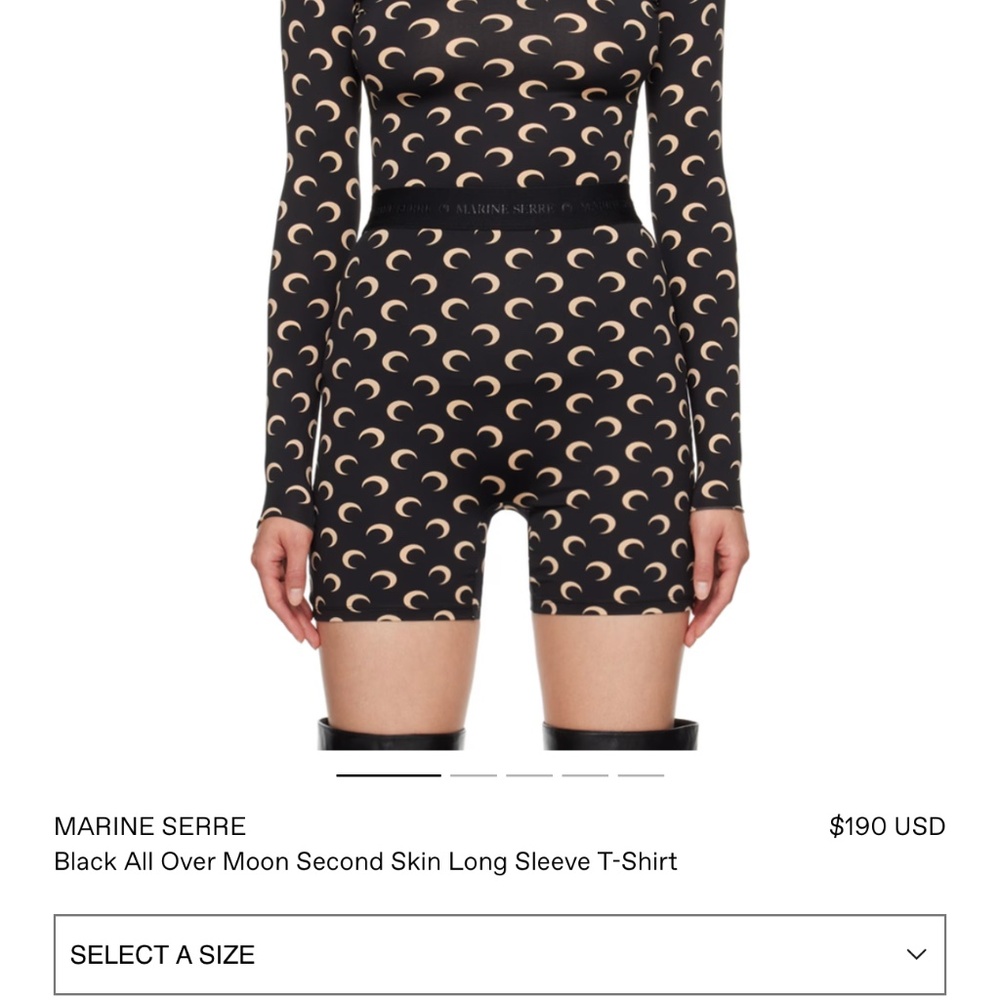 Marine Serre Black and Cream Moon Print Shorts